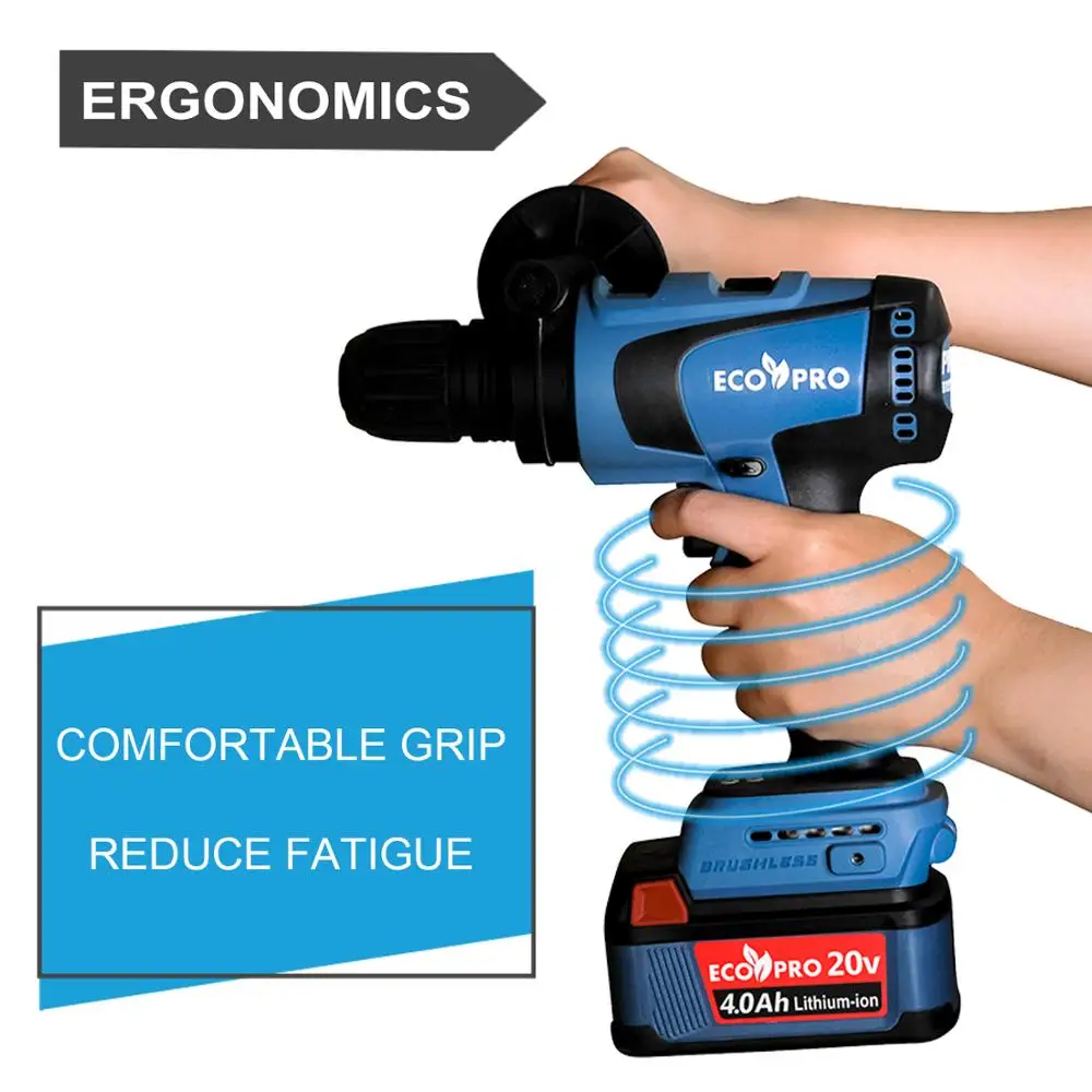 Ecopro 20V бесщеточный перфоратор дрель Сделано в Тайване для тяжелых условий работы|