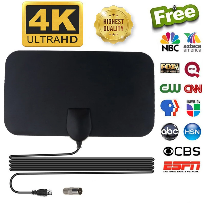 

Digital HDTV Antenna TV Aerial Indoor 5000 Miles Clears Satellite Receiver Fox DVB-T2 Isdb-tb Dish Amplifier Radius
