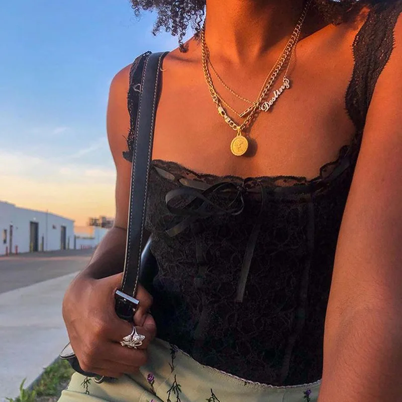 

DISEYAR Y2K Vintage Lace Tops Women Hollow Out Sexy Slim Top Casual Fashion Backless Bandge Clothes Streetwear Bustier