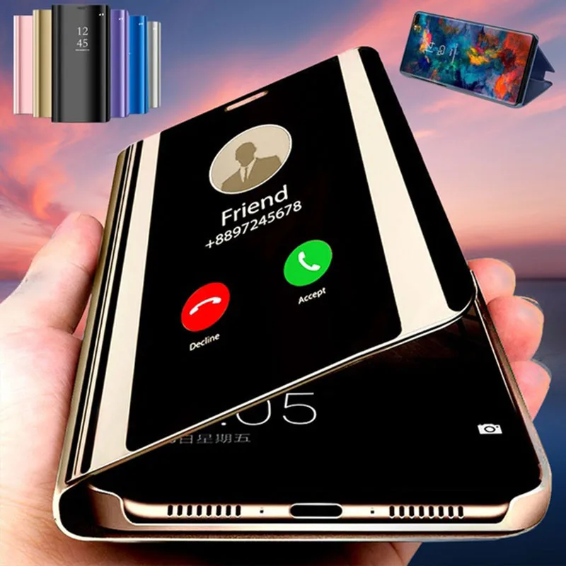 Роскошный чехол с зеркальным покрытием для телефона Samsung Galaxy S10 S9 S8 Plus S10E A6 A8 A7 2018