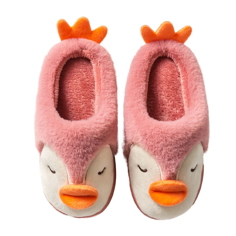 Zapatillas de casa de invierno para ni&ntilde;os y ni&ntilde;as, pantuflas de fondo suave, bonitos zapatos c&aacute;lidos de felpa de dibujos animados-5