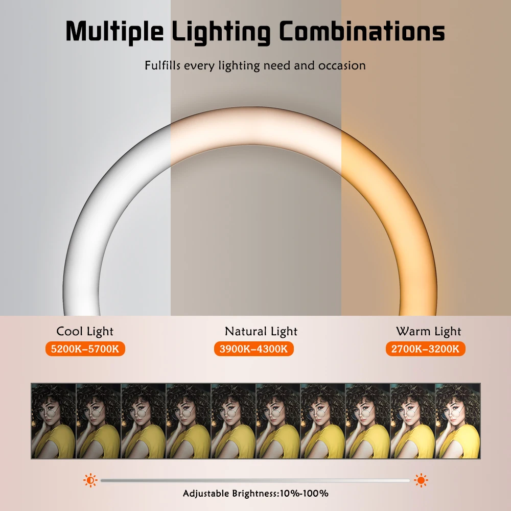 

18"45cm Ring Light with Tripod Photography Lamp Dimmable Photographic Lighting Studio Video For Makeup Youtube Live