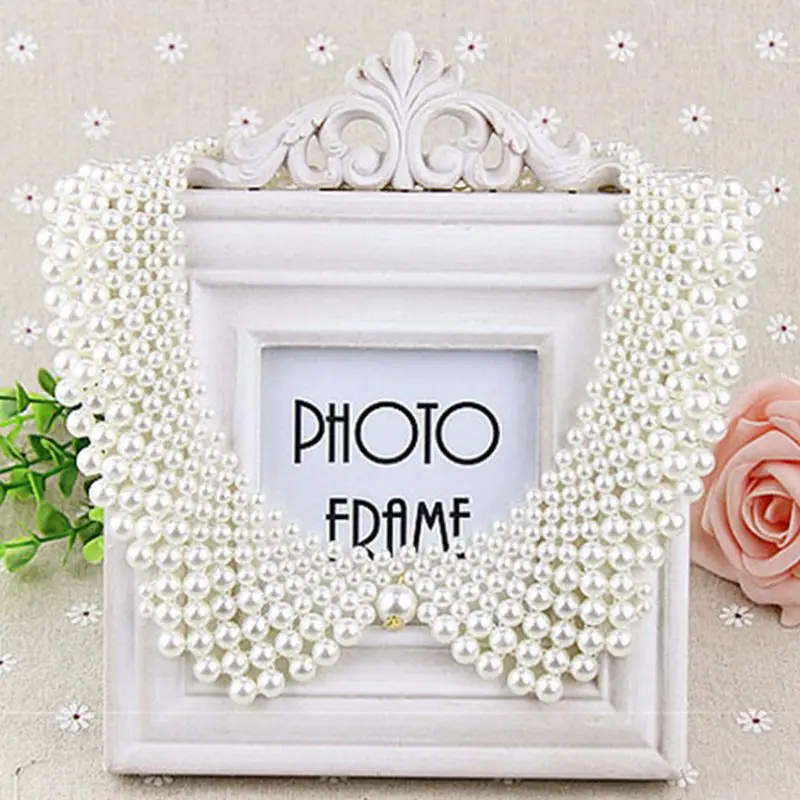 Этнический ручной работы сплетенный бисером ложный воротник имитация жемчуга