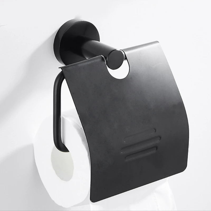 

M6CF Wall Mounted Tissue Roll Dispenser Waterproof Tissue Storage Holder Aluminum Toilet Paper Holder for Commercial Home