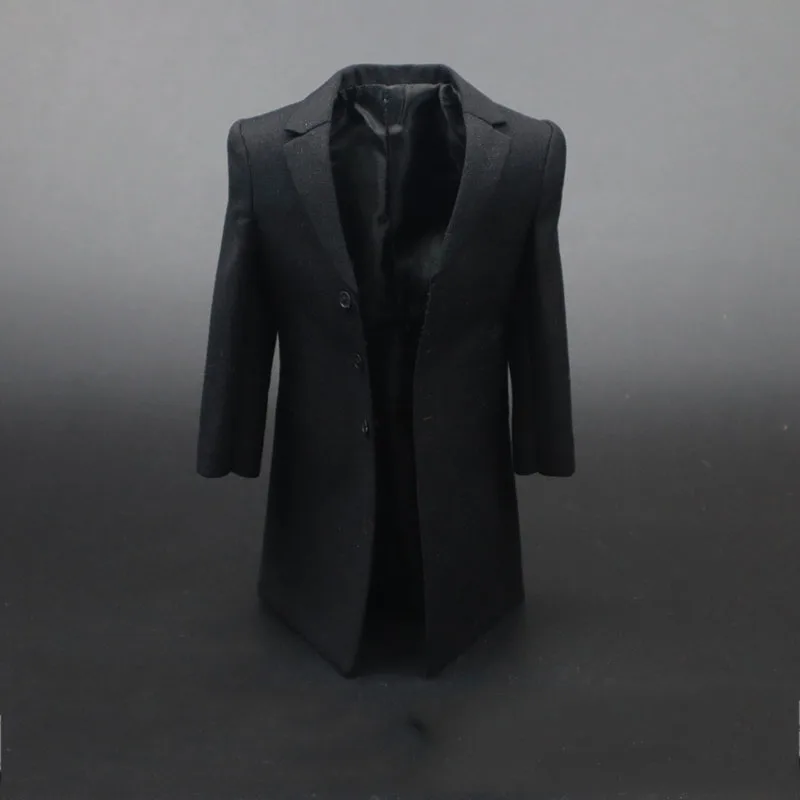 

1/6 Scale Rich Man Ben Affleck Black Coat Casual Long Windbreaker Male Clothes Model Fit 12'' Soldier Action Figure Body