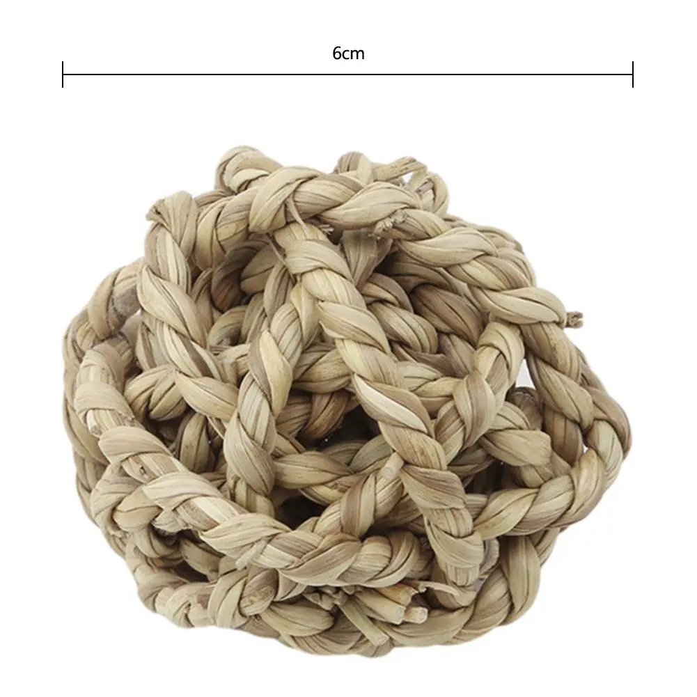 

Natural Straw Pet Ball Toy Rabbit Small Pet Chewing Bite Toy Teeth Cleaner