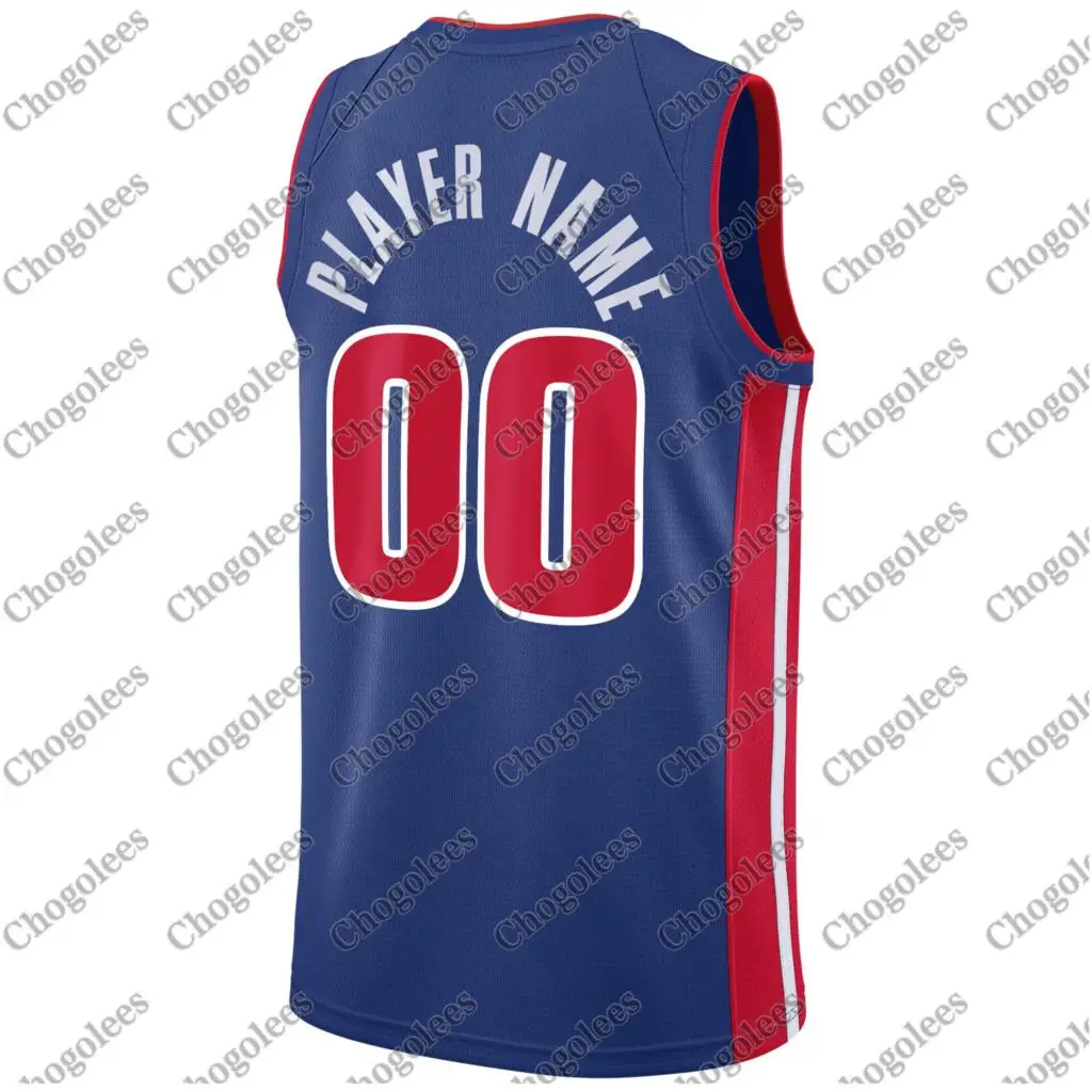 

Men Basketball Jersey Detroit Swingman Custom Jersey Blue Icon Edition