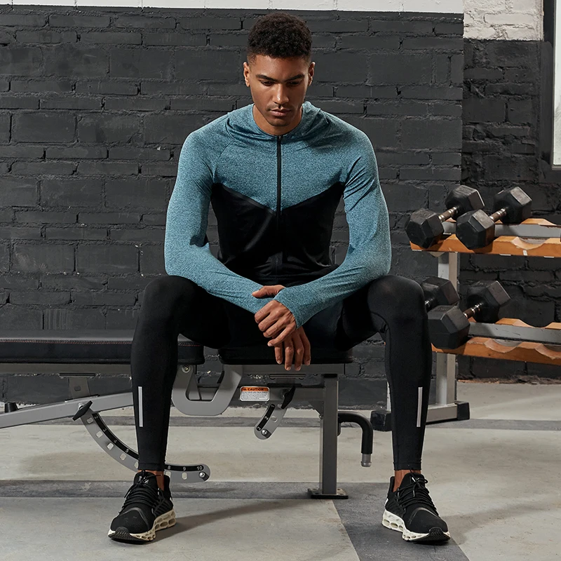 VANSYDICAL костюм для бега мужчин в стиле пэчворк компрессионный спортивный занятий