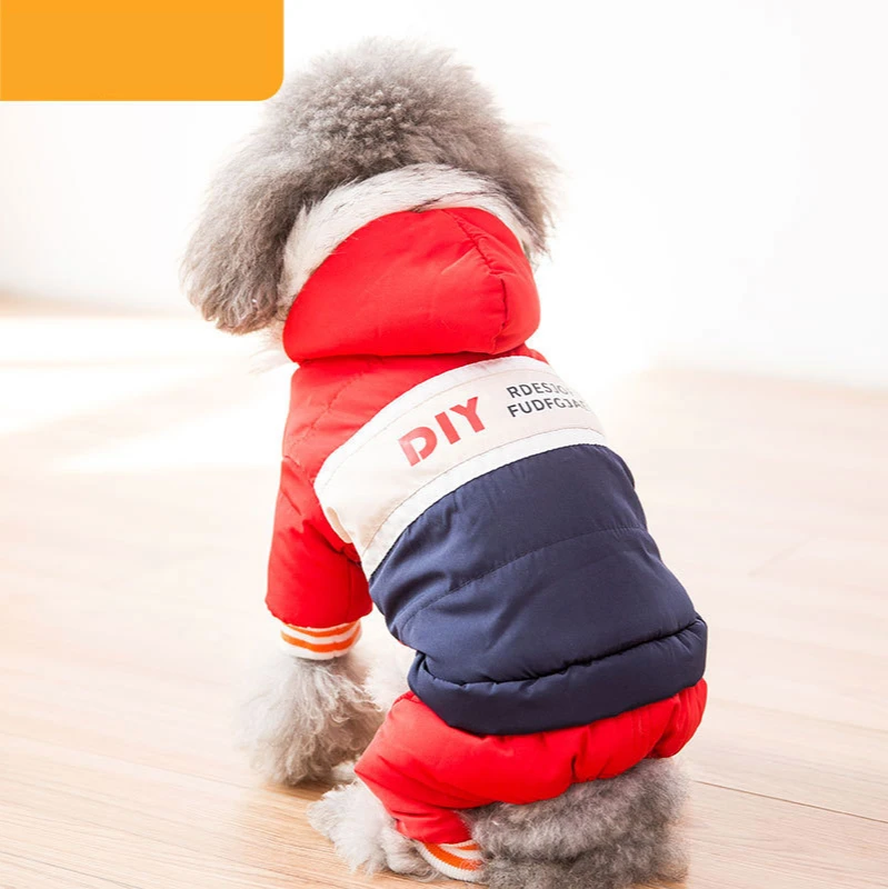 

Assorted Fur Collar Down Doggie Teddy Coat Baume Puppies Autumn Winter Thickened Cotton Padded Skirt Dog Clothes Puppy-clothes