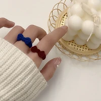 fashion jewelry focking rings popular design autumn winter style hot selling geometric blue red bow finger ring for women gifts