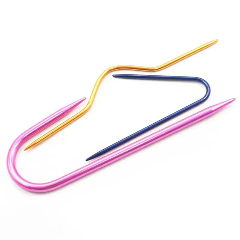 3 шт./лот изогнутые крючки для вязания алюминиевые спицы булавки шарфа свитера