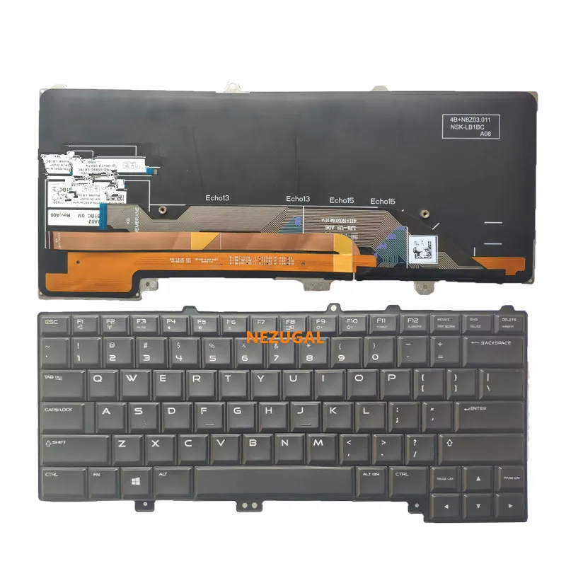 90% новая английская клавиатура с подсветкой для DELL Alienware 13 R1 R2 15 04K8F6 0P30HM NSK LB1BC