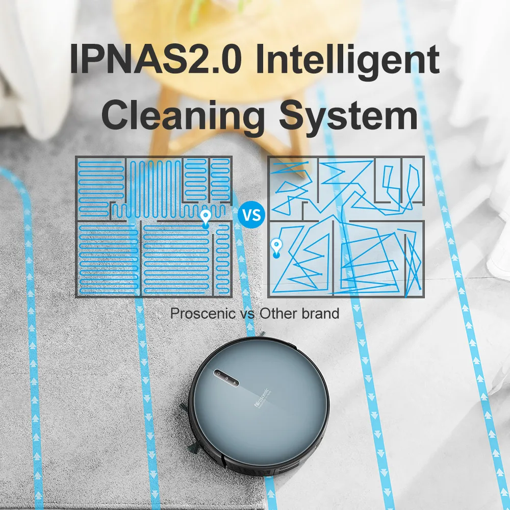 

Proscenic 830T Robot Vacuum Cleaner Dust Collector 350ML Electric Control Water Tank APP/Alexa Control V-boost Carpet Detection