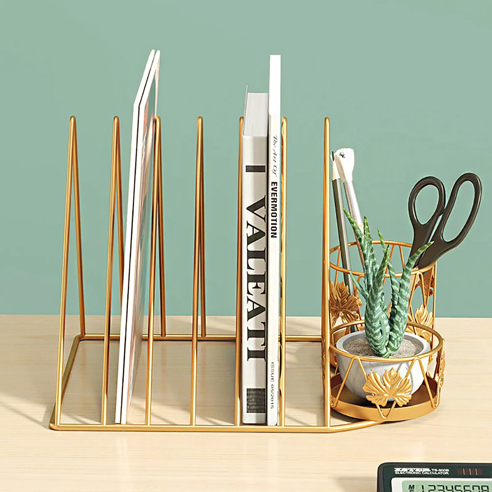 Треугольная железная полка для файлов с держателем ручек прочный металлический