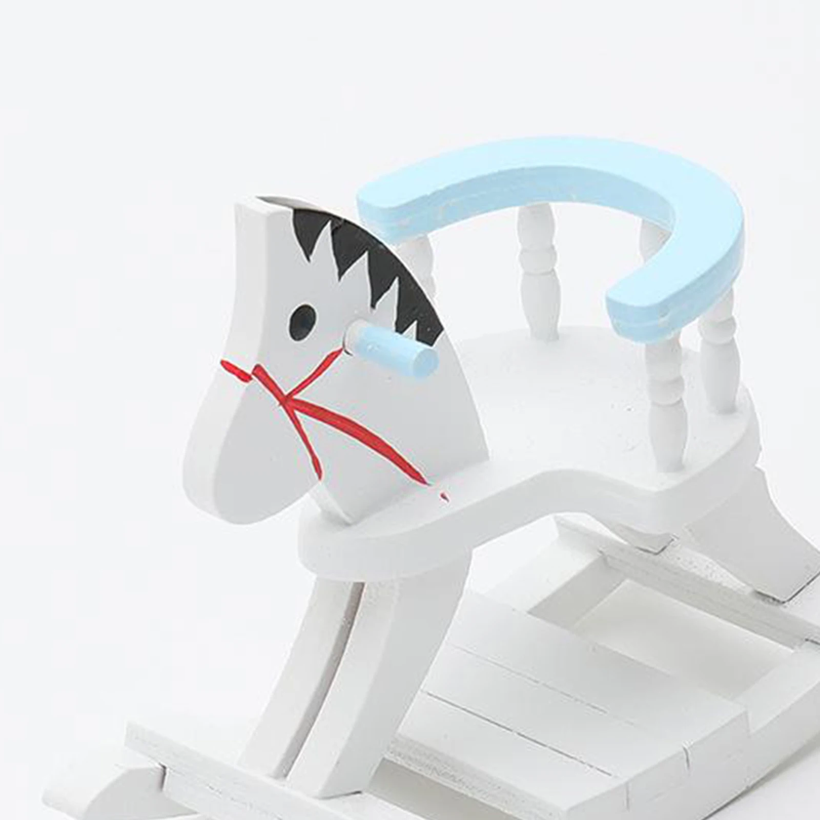 

1/12 Scale Dollhouse Mini Wooden Horse Chair Simulation Model Baby Doll Living Room Furniture Supplies Scenery