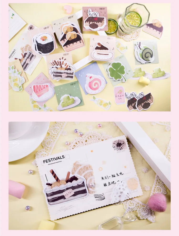 Mohamm Paper and Ink Life Note Paper TeaBreak Series Creative Fresh Message Memorandum 30PCS