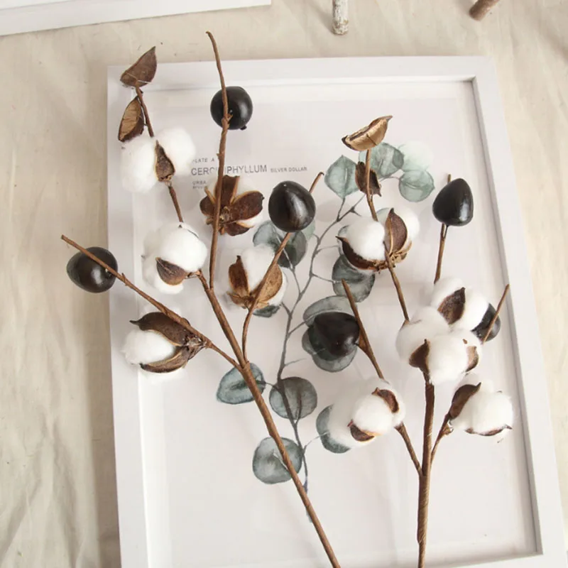 Натуральные высушенные стебли хлопка искусственный цветочный наполнитель для