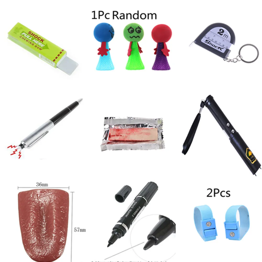 Новинка Забавные электрические ударные батареи шокирующий фонарик шокер
