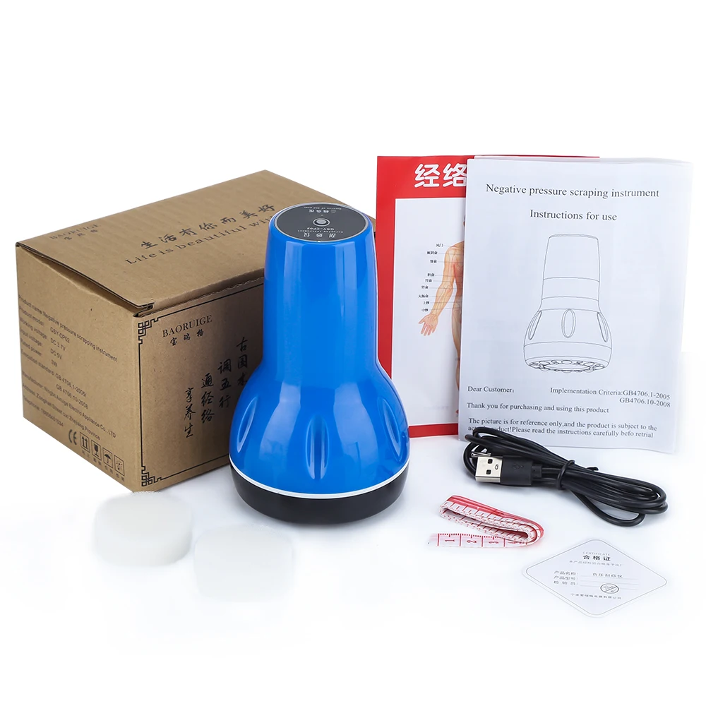 

Electric Scraping Cupping Manual Scarper Massage Guasha Suction Massager Fat Burning Slim Heating Therapy Physiotherapy 2 Levels