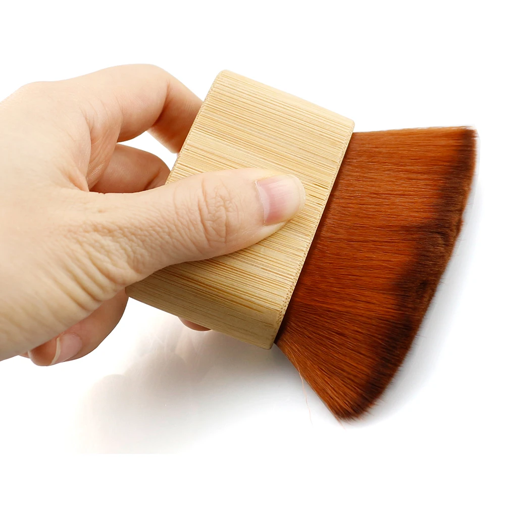 

Professional Hair Neck Brush Soft Fiber Hair Bamboo Handle Neck Duster Brush Barbershop Hair Cleaner Haircut Tools Accessories