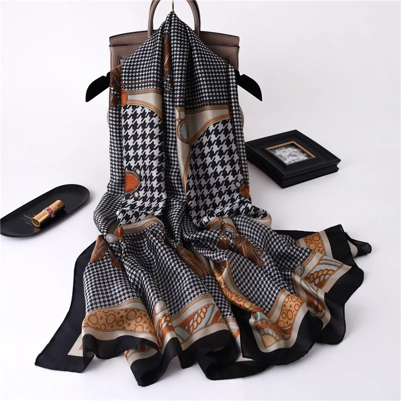 

Brand Designer Silk Scarf women Foulard female Bandana Long Lrage Shawls Wrpas Winter Scarves Pashmina Lady Hijab 2021 echarpe