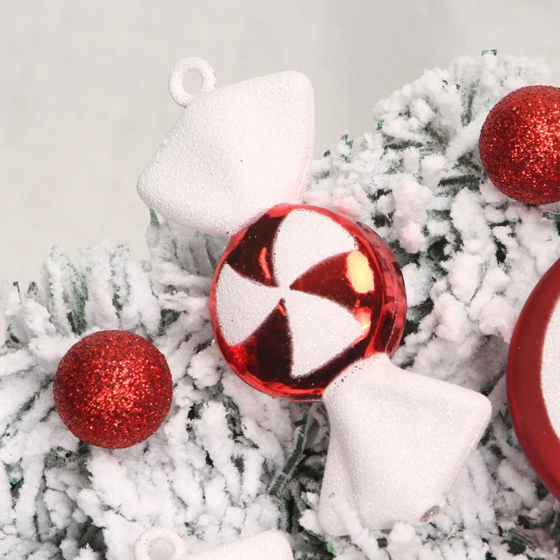Corona de dulces de Navidad para puerta delantera, accesorios colgantes, suministros de decoraci&oacute;n, 40cm-2