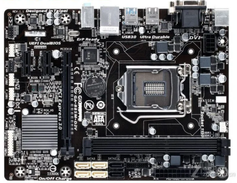 Desktop Motherboard for  GA-B85M-D2V B85 Socket LGA 1150 i3 i5 i7 DDR3 16G Micro-ATX UEFI BIOS Used Mainboard PC