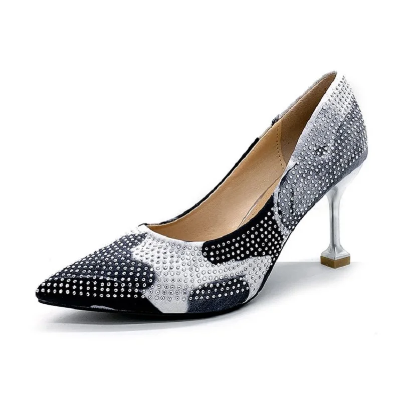 Дизайнерские Для женщин Роскошные Стразы Обувь В лоскутном стиле Брендовые