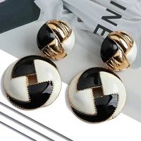 fashion double round za dangle earrings high quality luxury ear accessories for women holiday party metal pendant jewelry