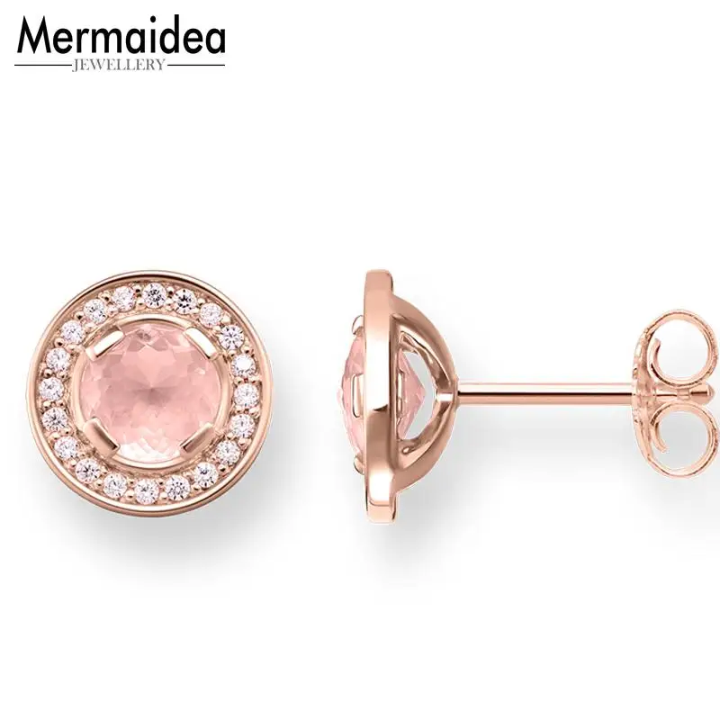 Светильник Luna розовые круглые серьги-гвоздики модные ювелирные изделия для