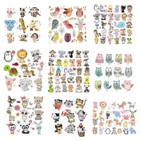 diy iron on transfers cute animal patches set print on baby shirt hat heat transfer stickers on socks backpack washable parches