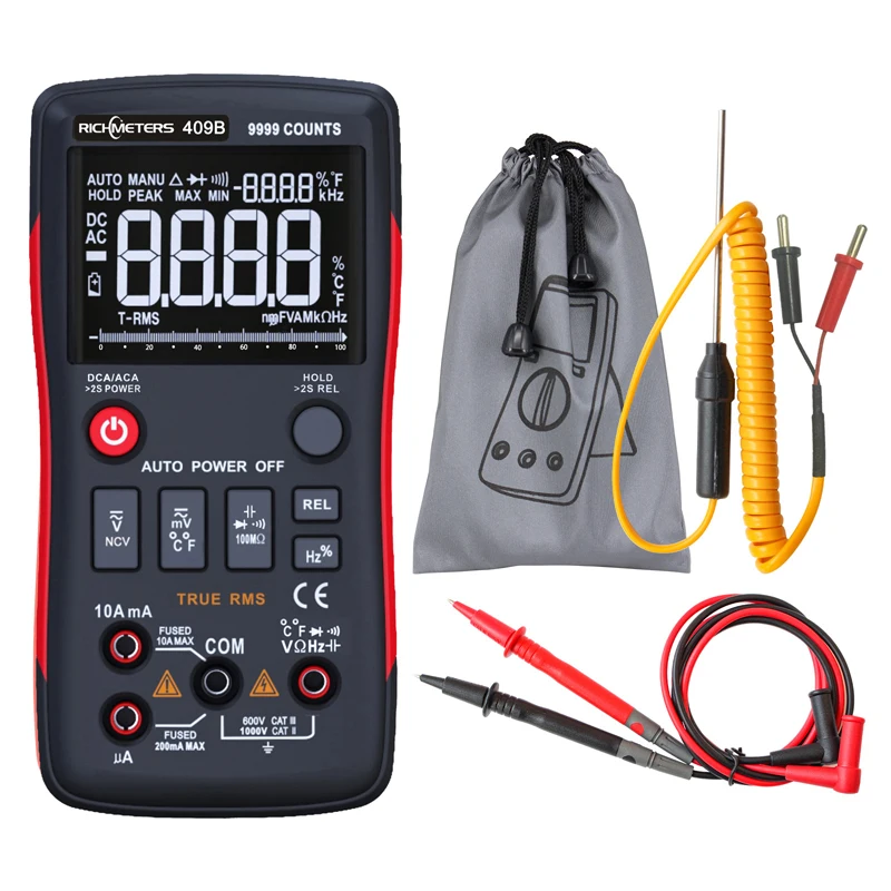 RM409B Digital Multimeter Button 9999 Counts With Analog Bar Graph AC/DC Voltage Ammeter Current Ohm Auto/Manual | Инструменты
