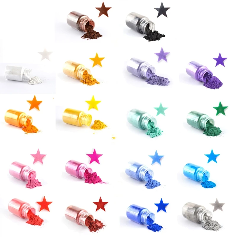 

18 Colors Mica Powder Epoxy Resin Color Pigment Dye Cosmetic Grade Mica Powders 87HC