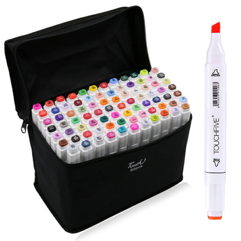 168 цветов художественные Маркеры Набор ручек на спиртовой основе кисти с двойной