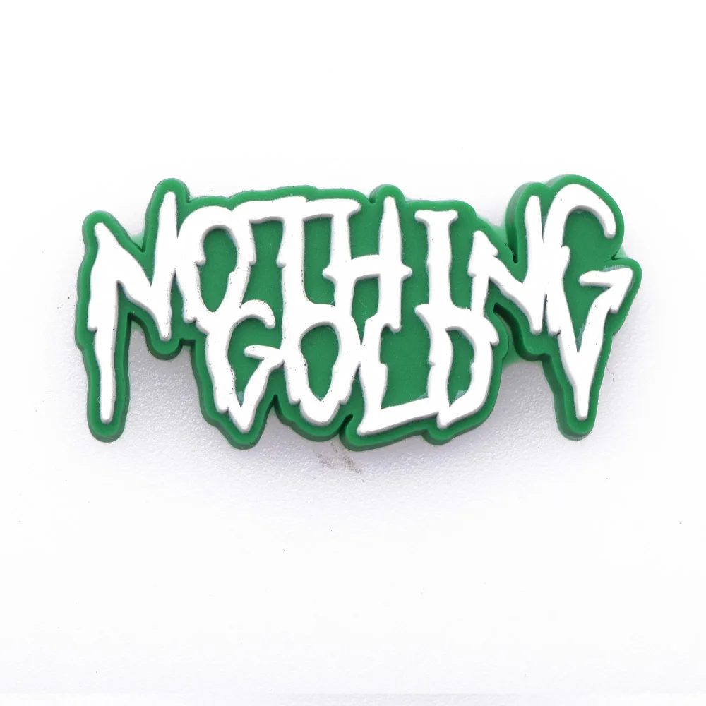 1Pcs Cool Slogan PVC Croc Charms PERIDOT HOUSTON Shoe Accessories Jibz for Clogs Sandals Wristbands Decoration Unisex Gift