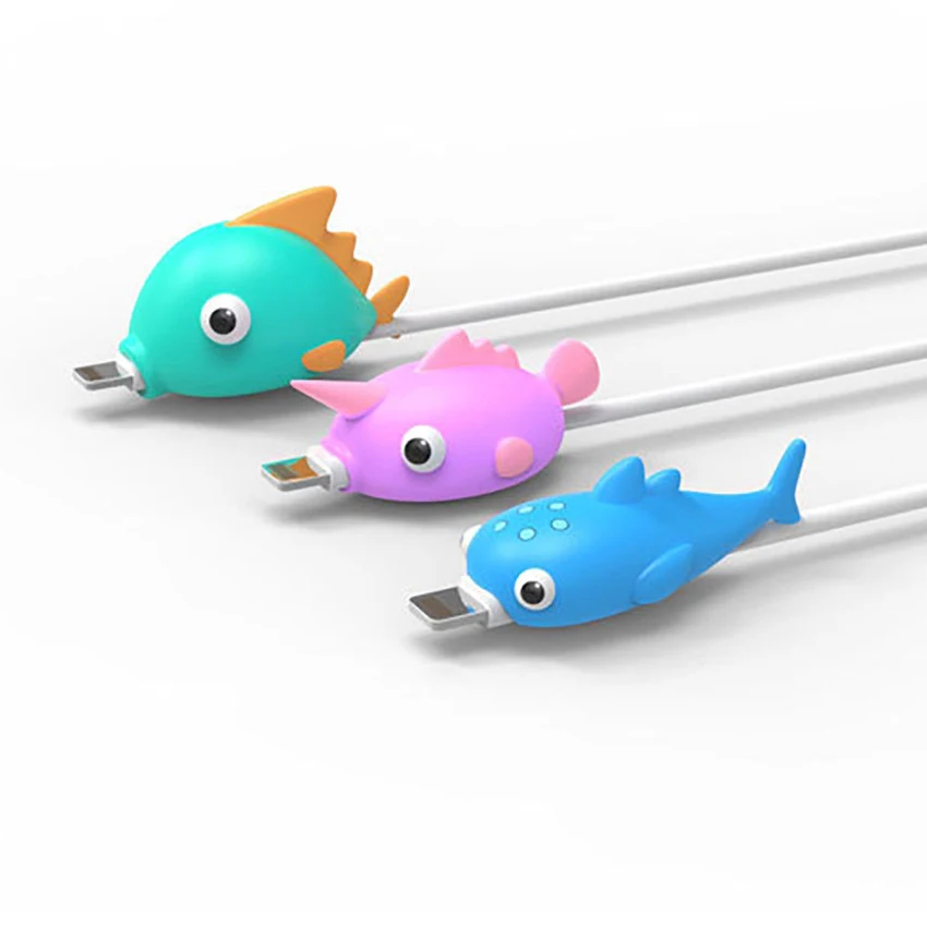 Животное укуса кабель протектор для iPhone Зарядное устройство USB Winder держатель