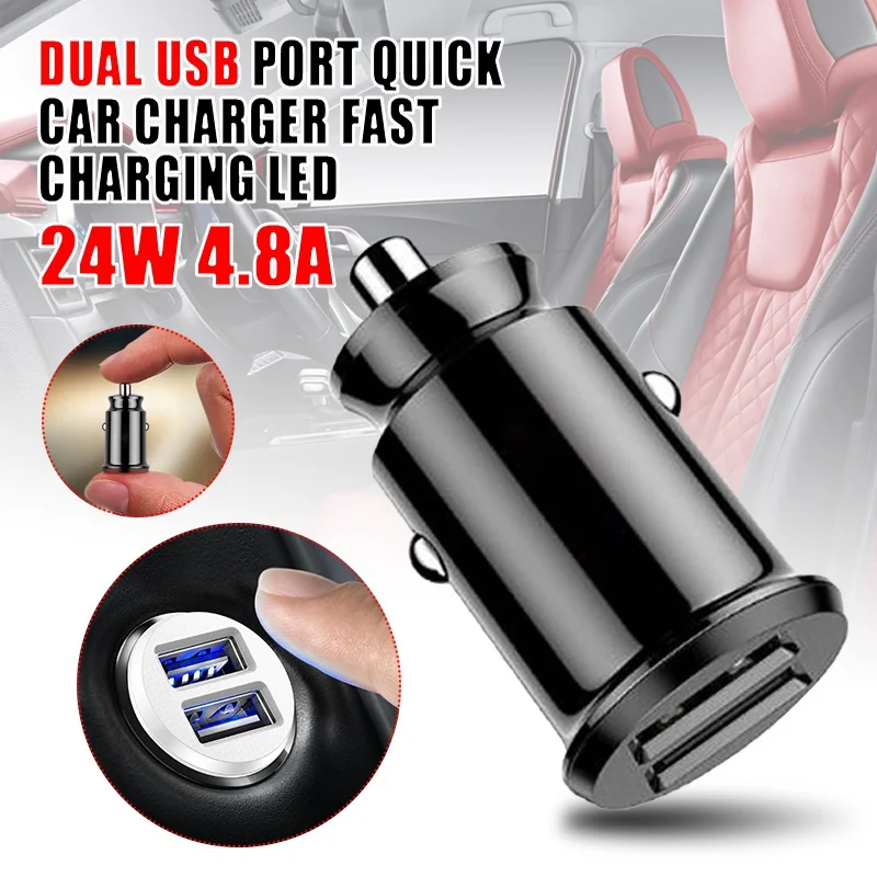 

Pcmos быстрое автомобильное зарядное устройство Быстрая зарядка LED 24 Вт 4.8A двойной USB порт для Sumsung iPhone Мобильный телефон адаптеры аксессуары у...