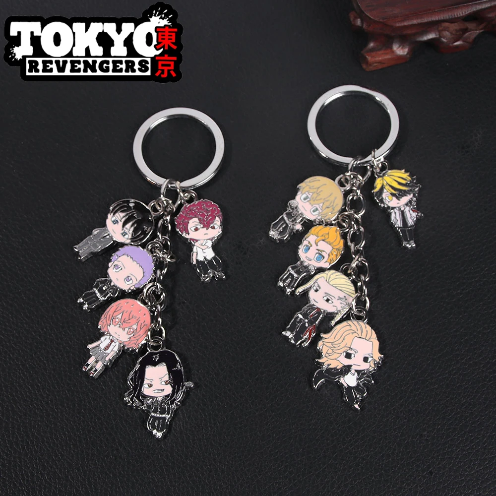 

Anime Tokyo Revengers Keychain Mikey Draken Baji Kazutora Mitsuya Chifuyu Nahoya Hinata Figure Pendant Keyring Cosplay Jewelry