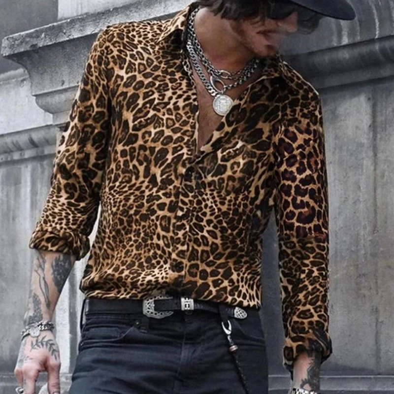 

Summer Autumn Casual Long Sleeve Print Shirts Men Fashion Loose Turn-down Collar Button Tops Cotton Linen Shirt Male Streetwear