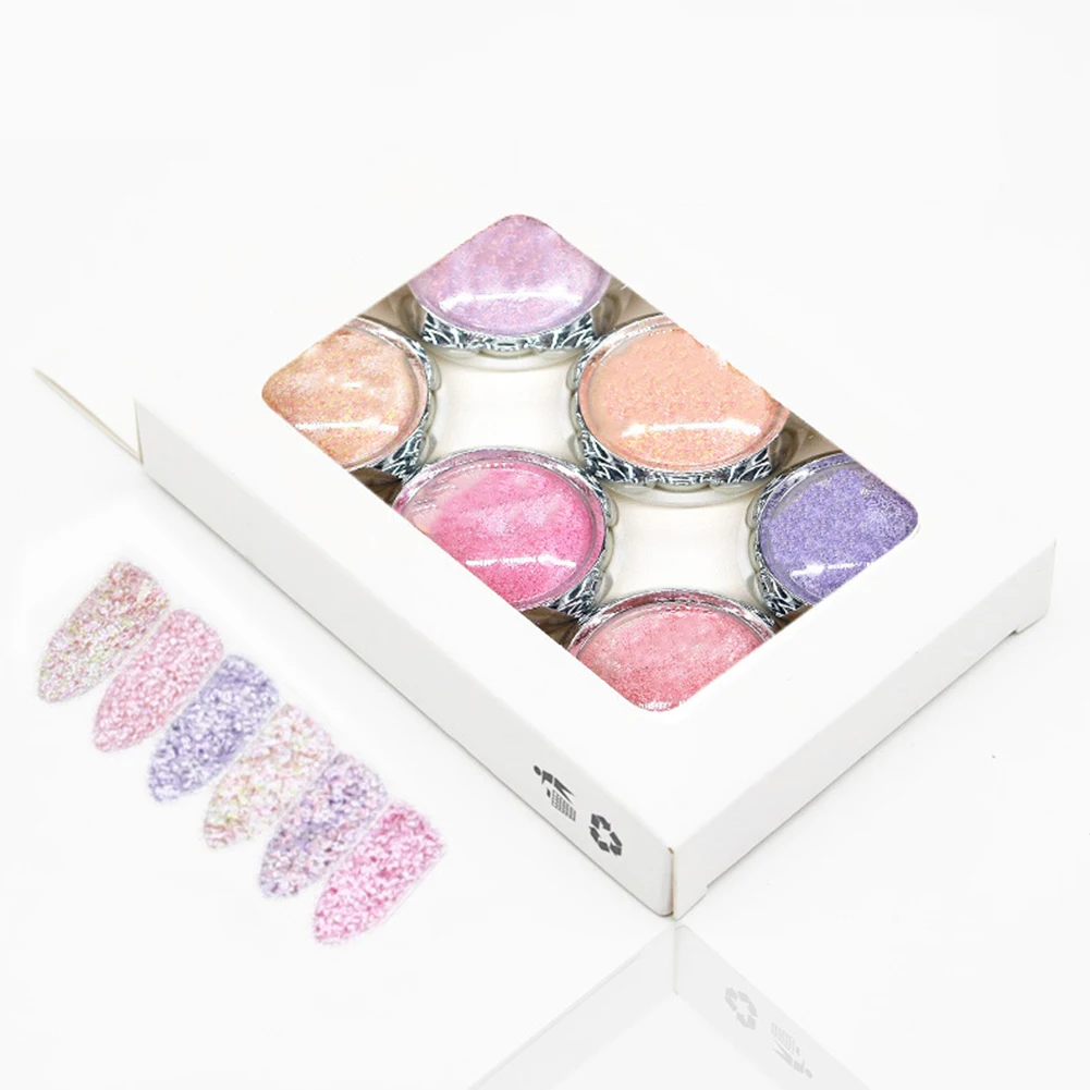 Nail Powder 6 Colors Frosted Shining Glitter Pigment Palette Manicure Decoration Art Decorations for Nai | Красота и здоровье