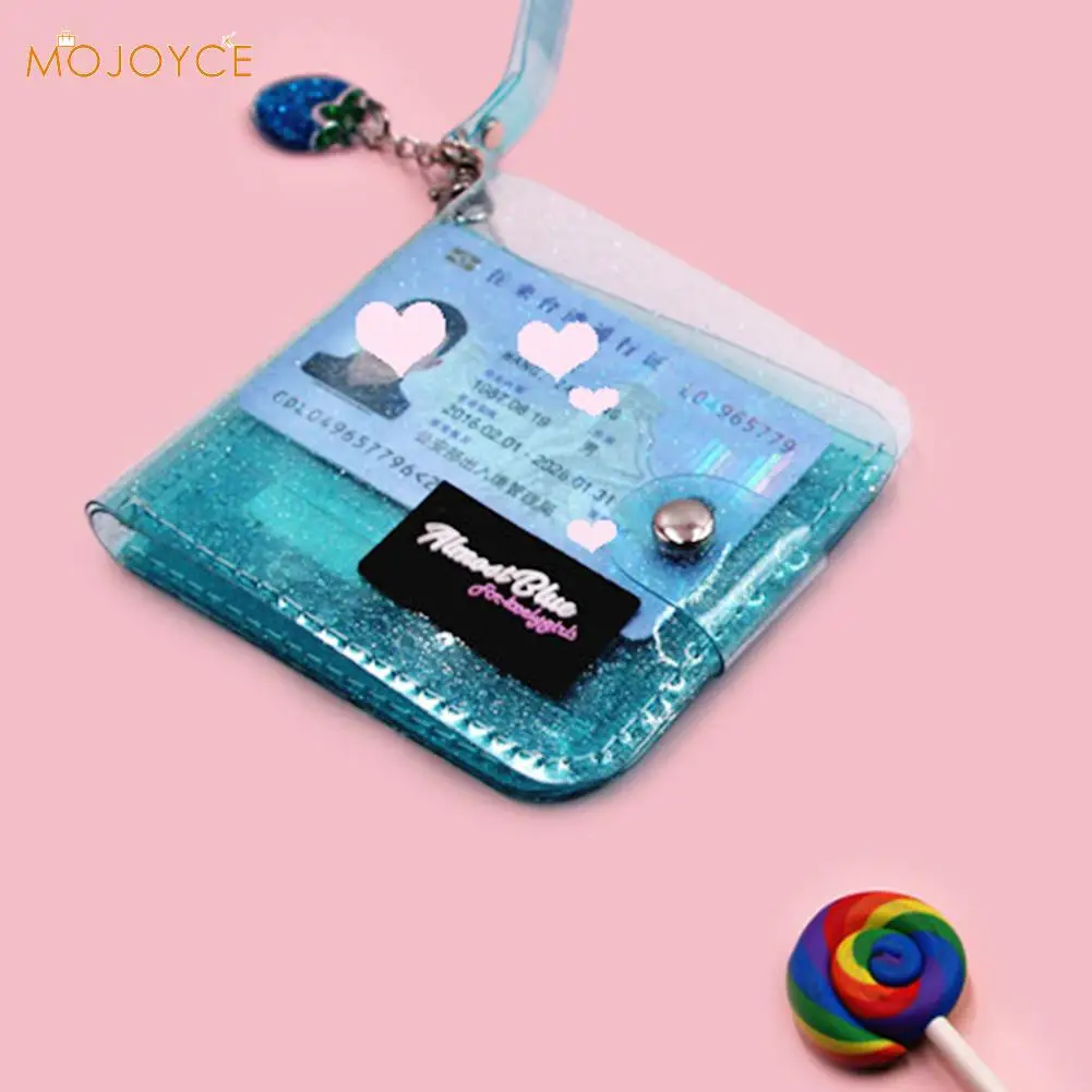 Прозрачный складной короткий кошелек из ПВХ для удостоверения личности Модный