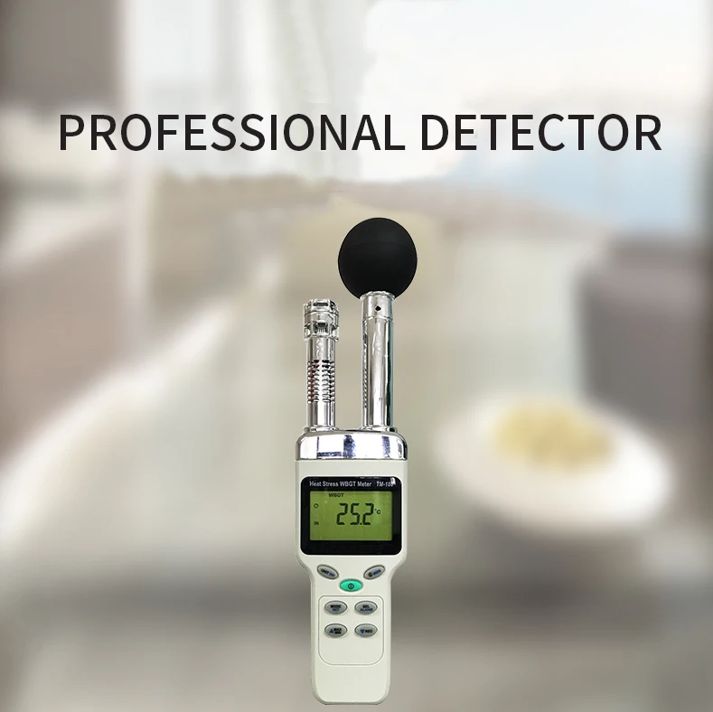 

TM188D Heat Stress WBGT Meter Measurement for The Effects of Temperature Humidity, and Direct or Radiant Sunlight TM188