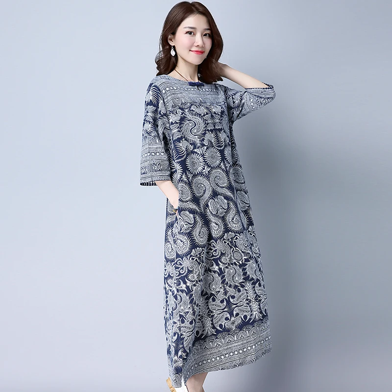 Женская обувь в национальном стиле из хлопка и льна Платья для женщин