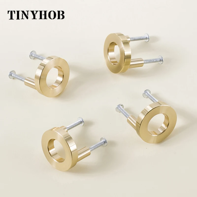 Круглые латунные ручки в скандинавском стиле ящик с ручками для комода золотая