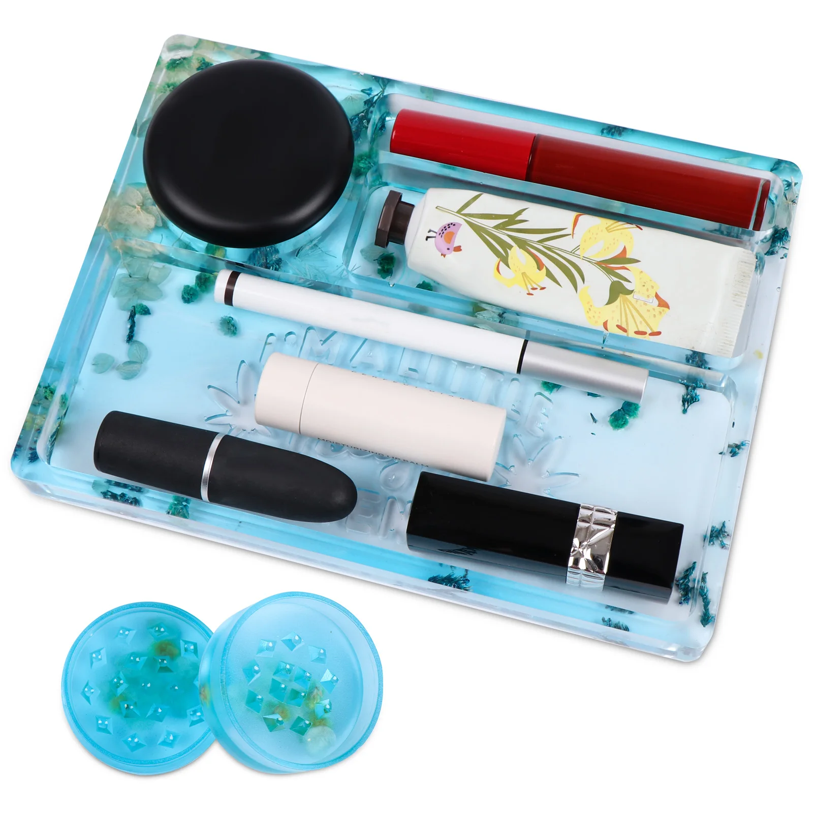 

Uoeo Rolling Tray Mold With Herb Grinder Mold, Silicone Maple Leaf Tray For DIY