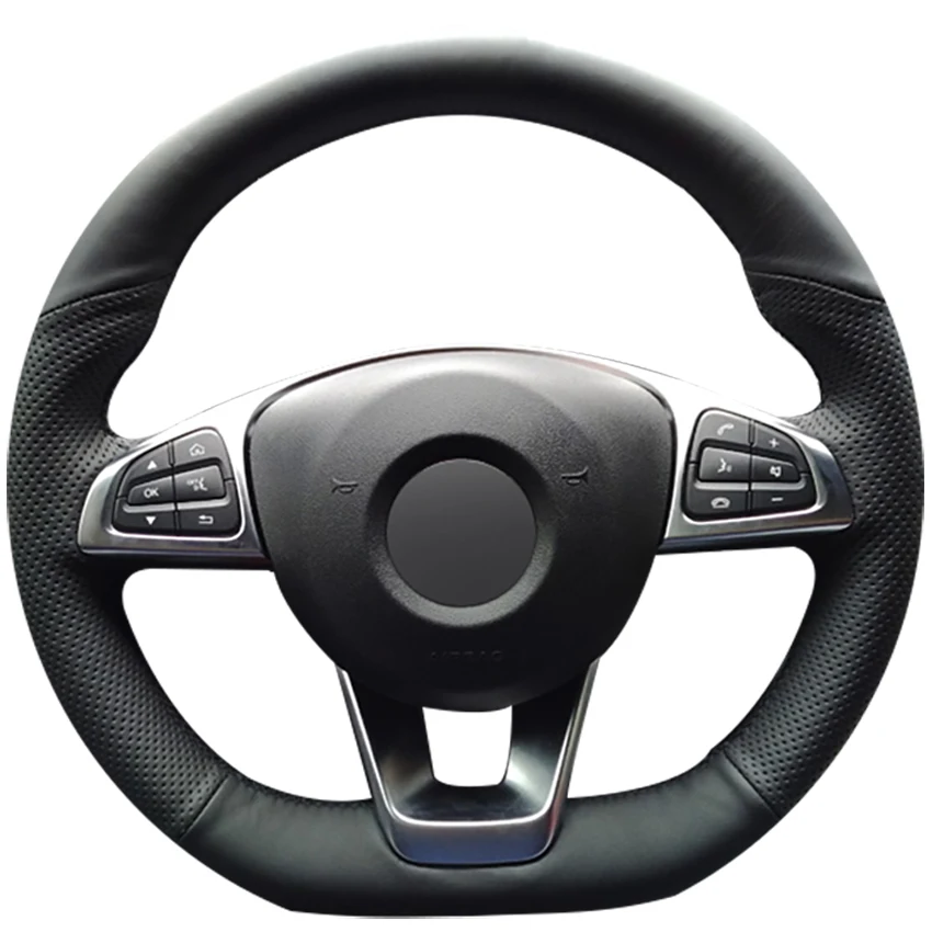 Сшитая вручную искусственная кожа черного цвета для Mercedes Benz C200 C250 C300 B250 B260 A200 A250