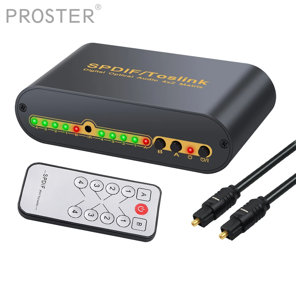 Оптический цифровой аудио Сплиттер 4x2 для матрицы 4 в 2|Кабели HDMI| |