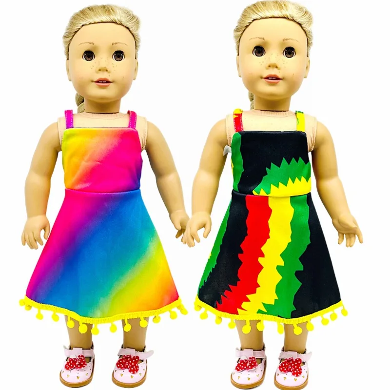 

Одежда для куклы 18 дюймов 43 см, аксессуары для кукол, красочная кофта, платье, одежда для ребенка, подарок на день рождения, 2021