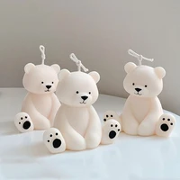 2 cute large bears silicone candle mold for diy handmade aromatherapy candle plaster ornaments soap mold handicrafts making tool
