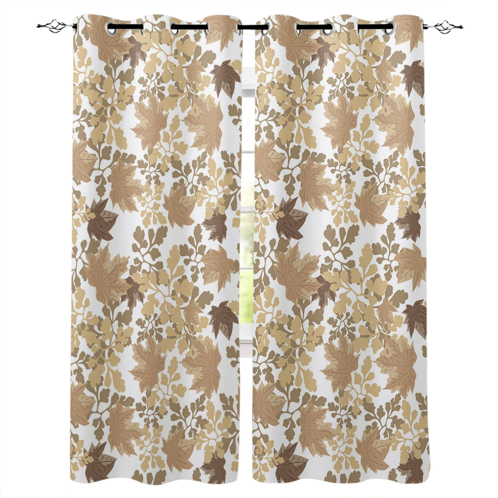 Осенние ретро затемняющие шторы с текстурой кленовых листьев для спальни